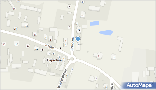 Paprotnia, Północna, 2, mapa Paprotnia