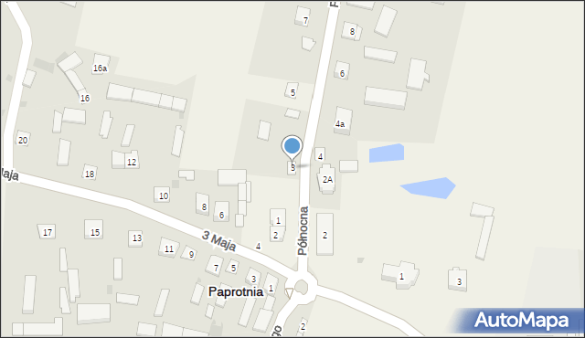 Paprotnia, Północna, 3, mapa Paprotnia