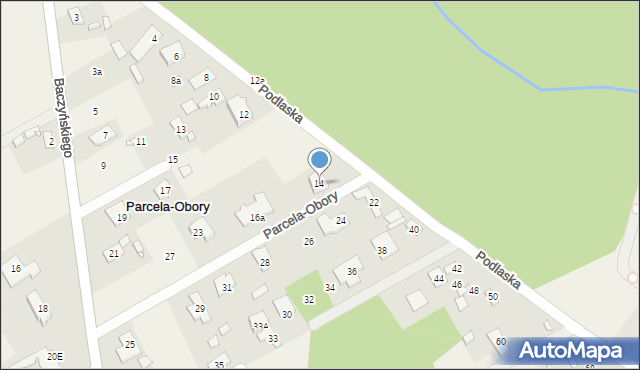 Parcela-Obory, Podlaska, 16, mapa Parcela-Obory