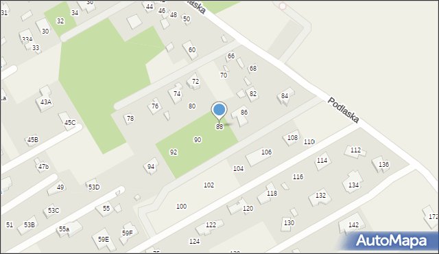 Parcela-Obory, Podlaska, 88, mapa Parcela-Obory