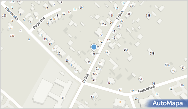 Parczew, Polna, 28, mapa Parczew