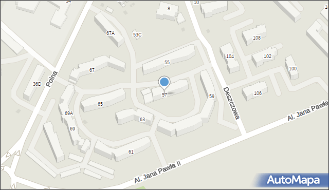 Parczew, Polna, 57, mapa Parczew