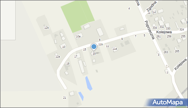 Parczew, Poprzeczna, 13, mapa Parczew