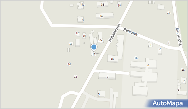 Parzęczew, Południowa, 12, mapa Parzęczew