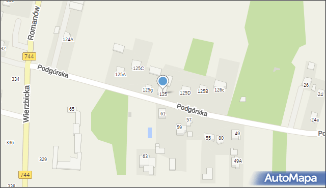 Parznice, Podgórska, 38, mapa Parznice