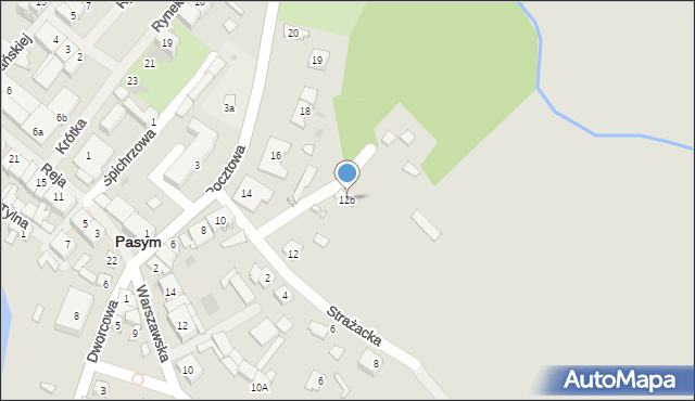 Pasym, Pocztowa, 12b, mapa Pasym