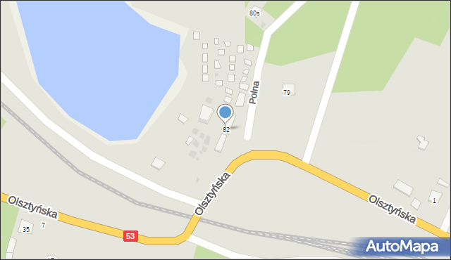 Pasym, Polna, 82, mapa Pasym