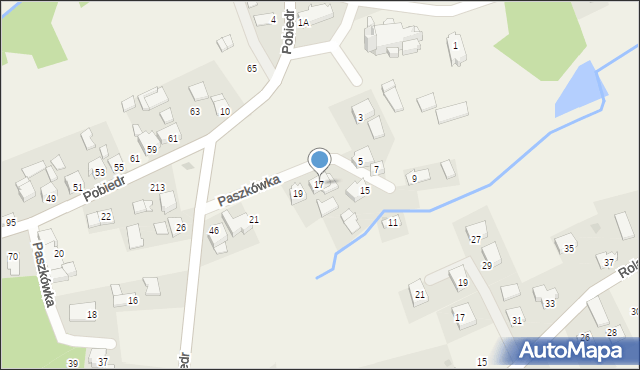 Paszkówka, Pobiedr, 17, mapa Paszkówka