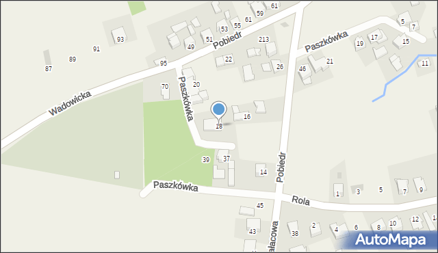 Paszkówka, Pobiedr, 18, mapa Paszkówka
