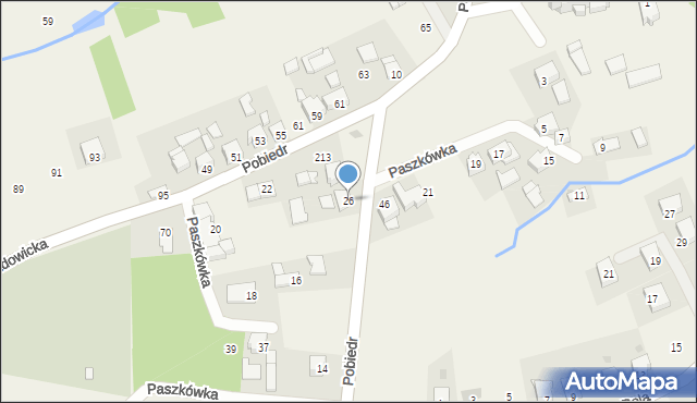 Paszkówka, Pobiedr, 26, mapa Paszkówka