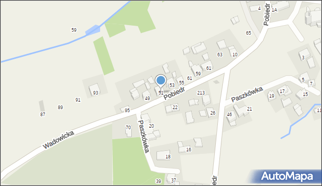 Paszkówka, Pobiedr, 51, mapa Paszkówka