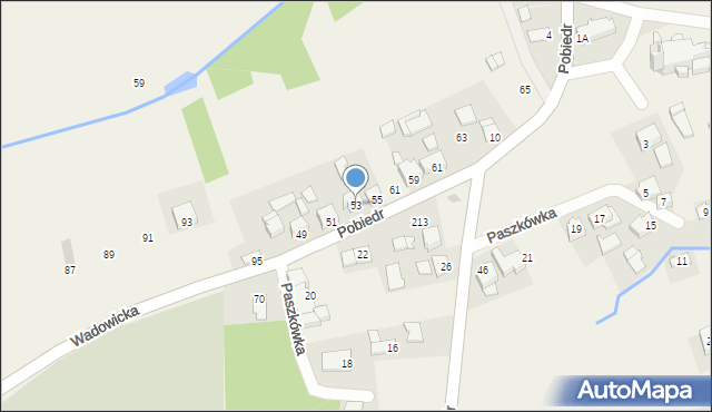 Paszkówka, Pobiedr, 53, mapa Paszkówka