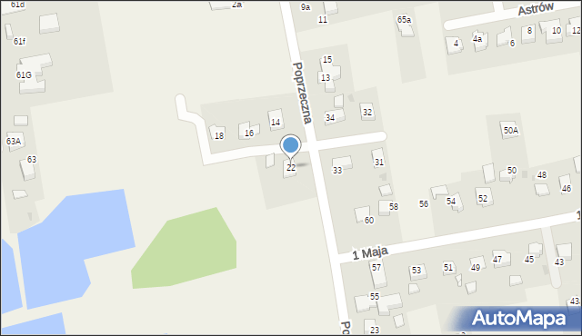 Pawłowice, Poprzeczna, 22, mapa Pawłowice