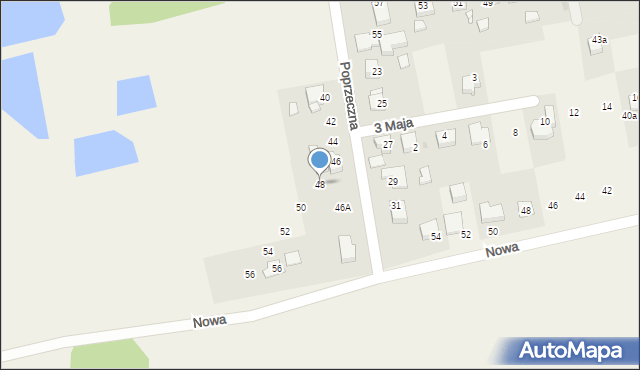 Pawłowice, Poprzeczna, 48, mapa Pawłowice