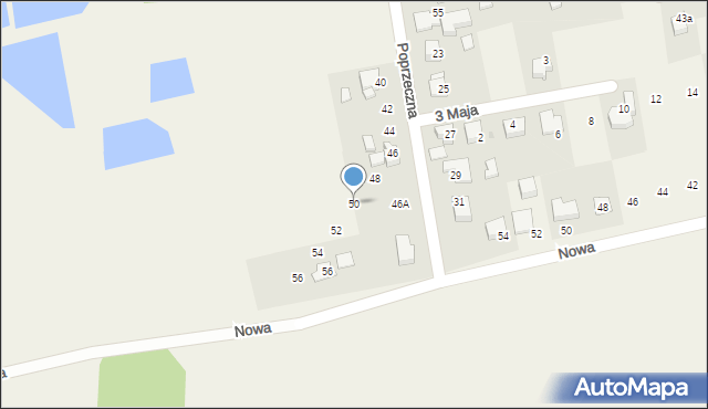 Pawłowice, Poprzeczna, 50, mapa Pawłowice