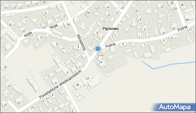 Pęckowo, Polna, 2, mapa Pęckowo