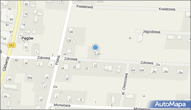 Pęgów, Polna, 24b, mapa Pęgów