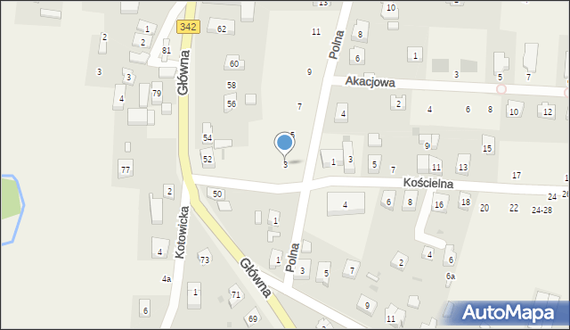 Pęgów, Polna, 3, mapa Pęgów