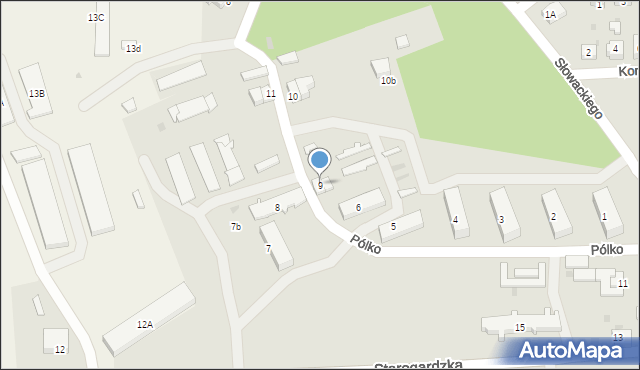 Pelplin, Pólko, 9, mapa Pelplin
