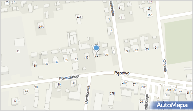 Pępowo, Powstańców Wielkopolskich, 31, mapa Pępowo