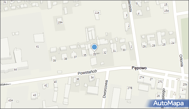Pępowo, Powstańców Wielkopolskich, 33, mapa Pępowo
