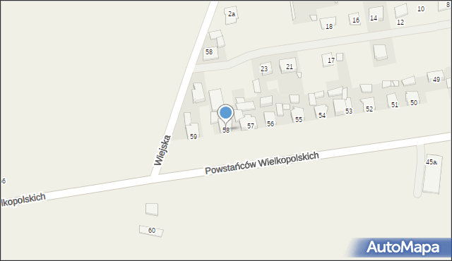 Pępowo, Powstańców Wielkopolskich, 58, mapa Pępowo