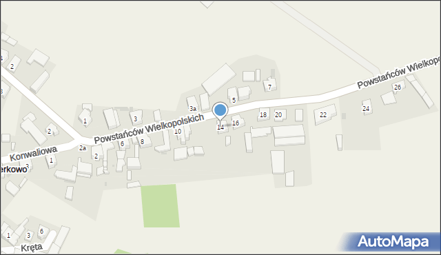 Perkowo, Powstańców Wielkopolskich, 14, mapa Perkowo