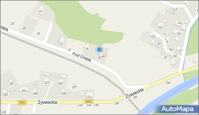 Pewel Mała, Pod Grapą, 6, mapa Pewel Mała