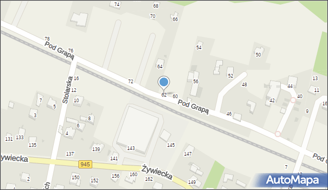 Pewel Mała, Pod Grapą, 62, mapa Pewel Mała