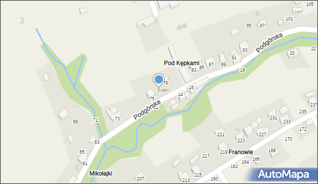 Pewel Ślemieńska, Podgórska, 77, mapa Pewel Ślemieńska