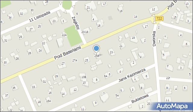 Piaseczno, Pod Bateriami, 23A, mapa Piaseczno