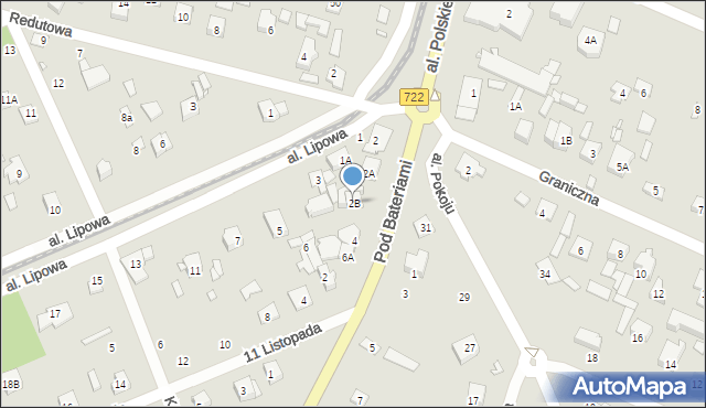 Piaseczno, Pod Bateriami, 2B, mapa Piaseczno