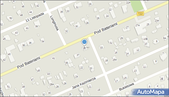 Piaseczno, Pod Bateriami, 35, mapa Piaseczno