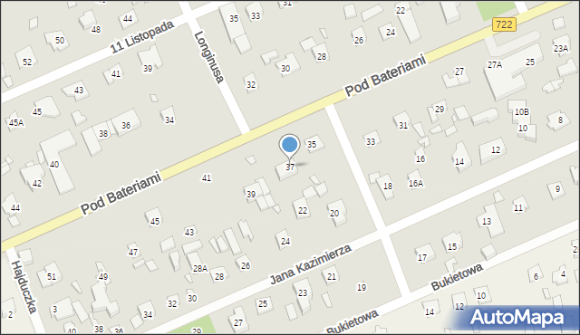 Piaseczno, Pod Bateriami, 37, mapa Piaseczno