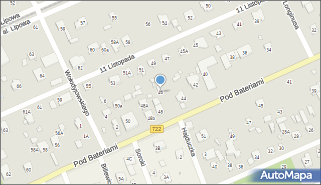 Piaseczno, Pod Bateriami, 46, mapa Piaseczno