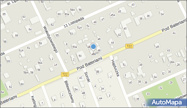 Piaseczno, Pod Bateriami, 48b, mapa Piaseczno