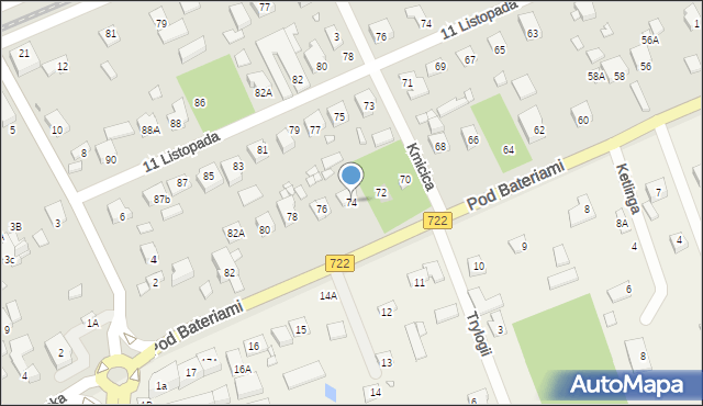 Piaseczno, Pod Bateriami, 74, mapa Piaseczno
