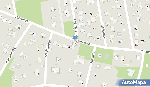 Piaseczno, Pomorska, 59, mapa Piaseczno