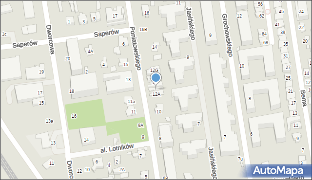 Piaseczno, Poniatowskiego, 12B, mapa Piaseczno