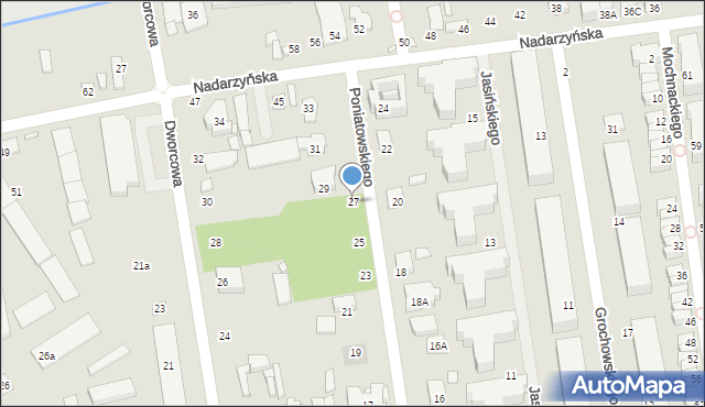 Piaseczno, Poniatowskiego, 27, mapa Piaseczno