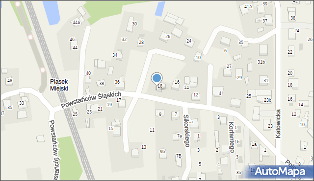 Piasek, Powstańców Śląskich, 20, mapa Piasek