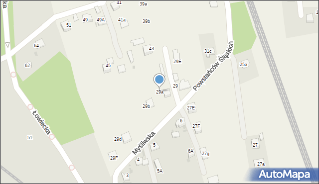 Piasek, Powstańców Śląskich, 29a, mapa Piasek