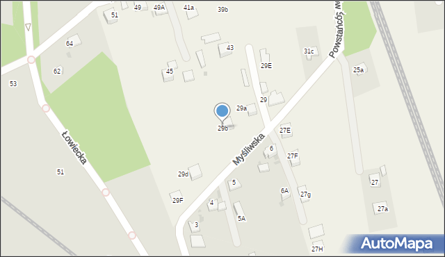 Piasek, Powstańców Śląskich, 29b, mapa Piasek