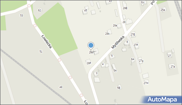 Piasek, Powstańców Śląskich, 29d, mapa Piasek