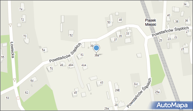 Piasek, Powstańców Śląskich, 39a, mapa Piasek