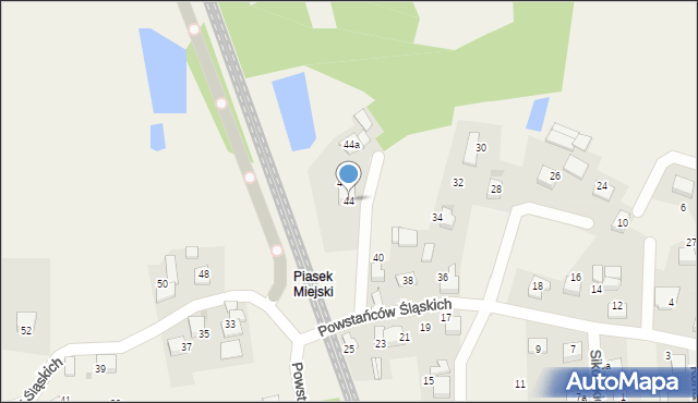 Piasek, Powstańców Śląskich, 44, mapa Piasek