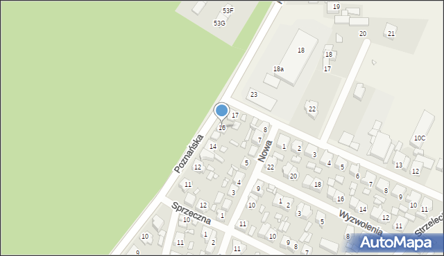 Piaski, Poznańska, 16, mapa Piaski