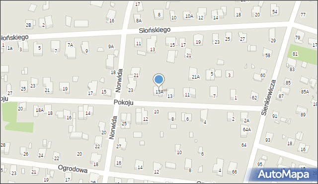Piastów, Pokoju, 13A, mapa Piastów
