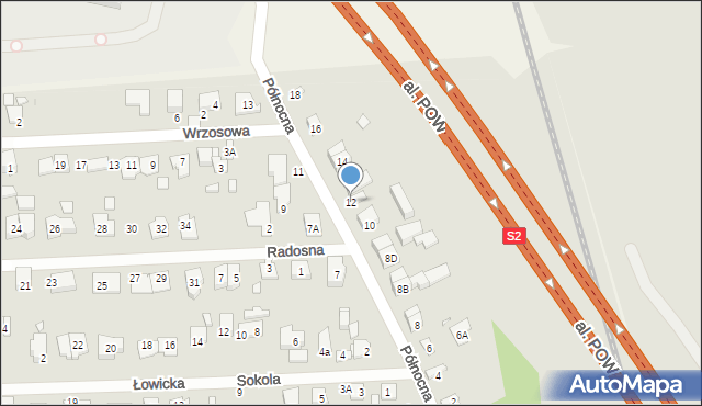 Piastów, Północna, 12, mapa Piastów