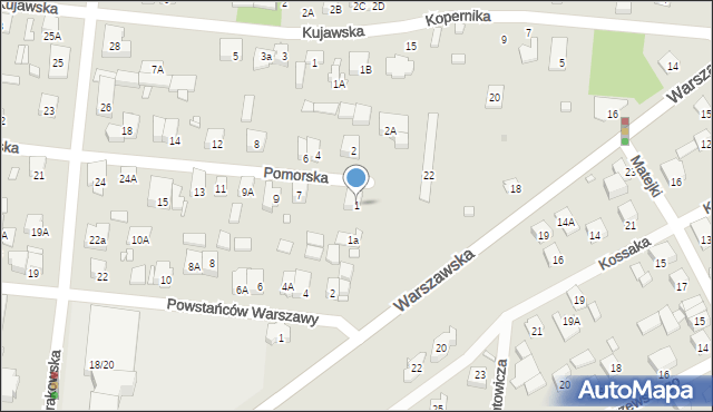 Piastów, Pomorska, 1, mapa Piastów